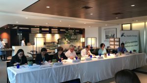 Ayala Coop Chairman Randy Maranan (third from right) delivers his report as members of the Board of Directors listen during the 2017 general assembly.